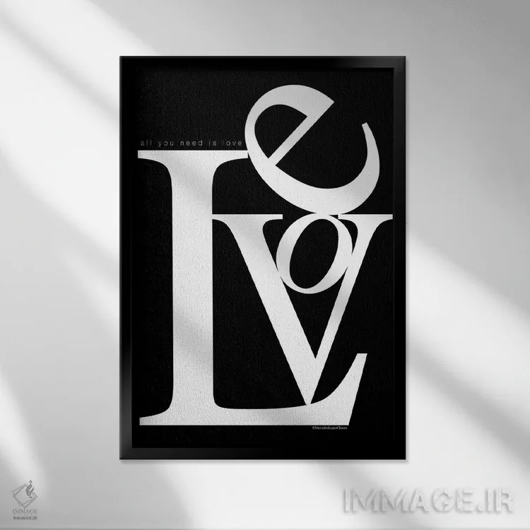 تابلو دکوراتیو "عشق توده ای" اثر مرسدس لوپز چارو - نمای قابدار مشکی