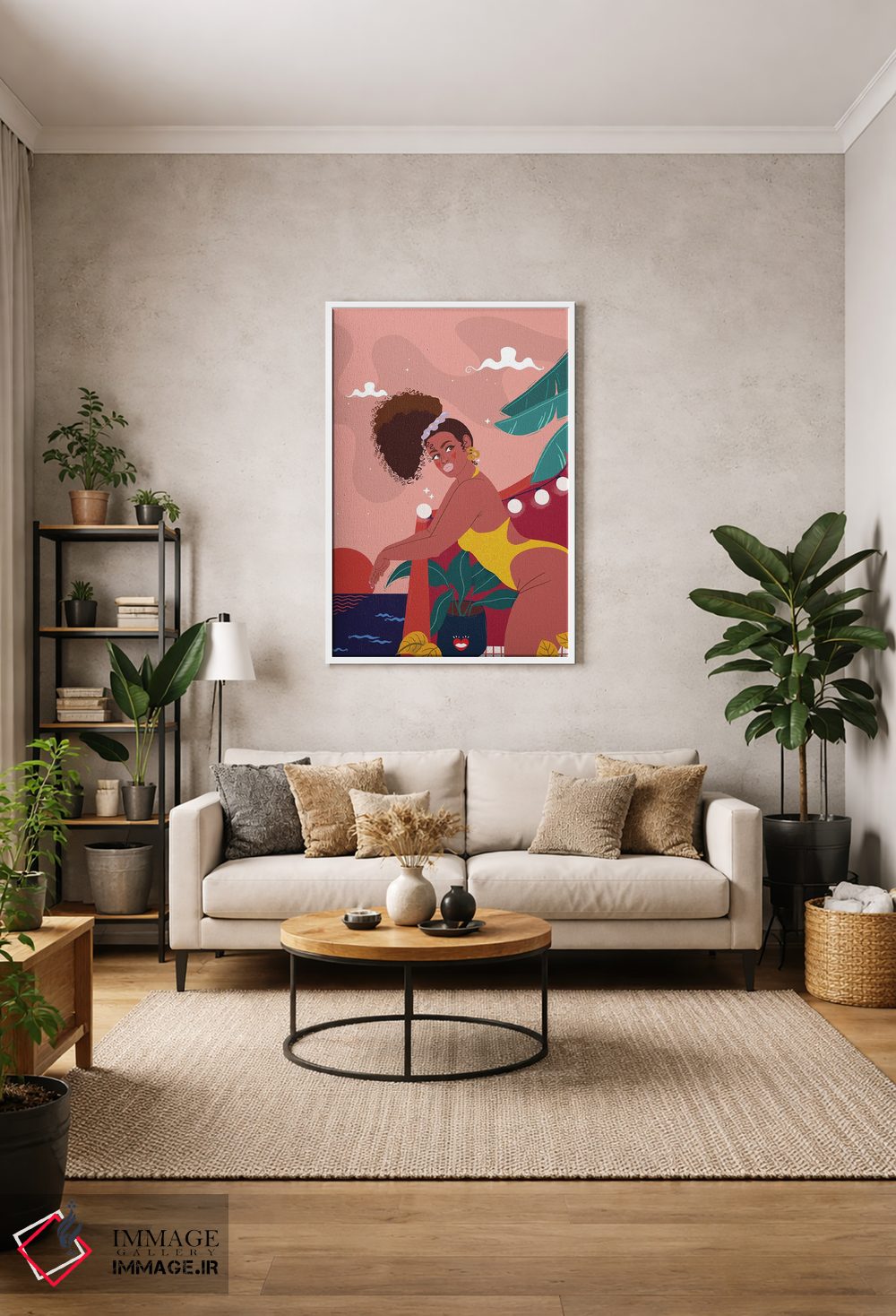 تابلو دکوراتیو "شب شنا" اثر مادلن بلامور - D1W