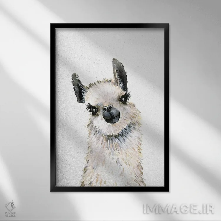 تابلو دکوراتیو "لاما" اثر مرسدس لوپز چارو - نمای قابدار مشکی