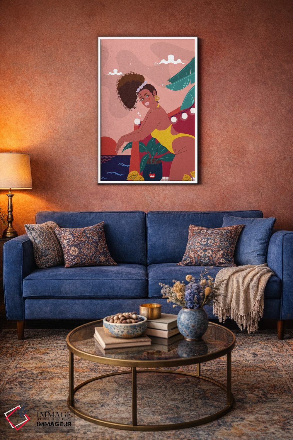 تابلو دکوراتیو "شب شنا" اثر مادلن بلامور - D3W