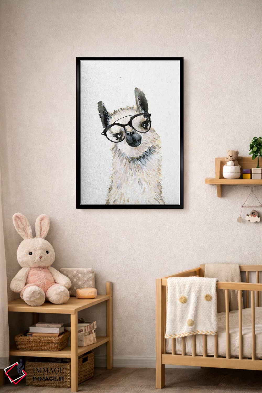 تابلو دکوراتیو "لاما با عینک" اثر مرسدس لوپز چارو - D5B