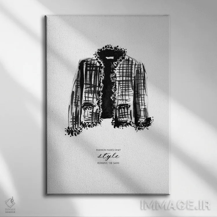 تابلو دکوراتیو "پارچه توید" اثر مرسدس لوپز چارو - نمای روبهرو روی دیوار
