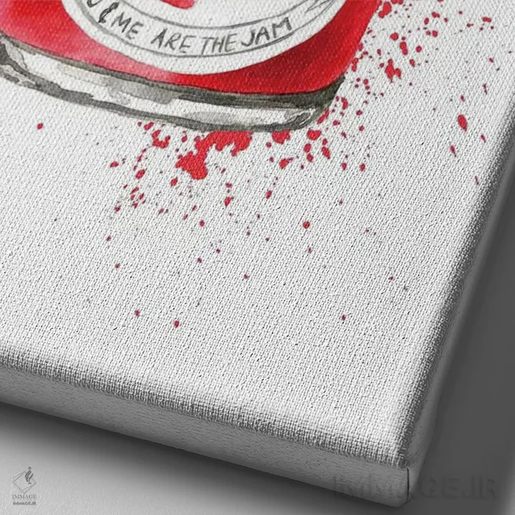 تابلو مینیمال "تو مربای منی " اثر مرسدس لوپز چارو - نمای نزدیک بافت بوم