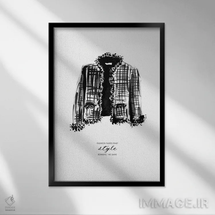 تابلو دکوراتیو "پارچه توید" اثر مرسدس لوپز چارو - نمای قابدار مشکی