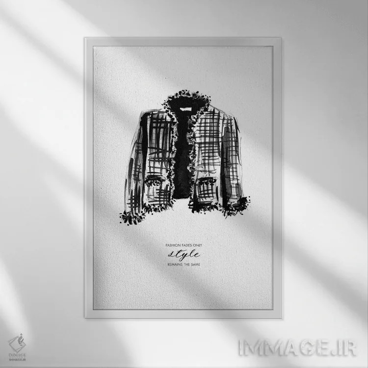 تابلو دکوراتیو "پارچه توید" اثر مرسدس لوپز چارو - نمای قابدار سفید