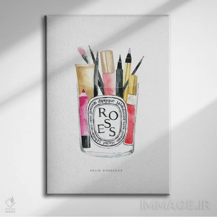 تابلو دکوراتیو "آرایش دیپتیک" اثر مرسدس لوپز چارو - نمای روبهرو روی دیوار