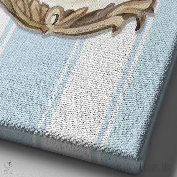 تابلو دکوراتیو "برای پسر استخر فشار بده " اثر مرسدس لوپز چارو - نمای نزدیک بافت بوم