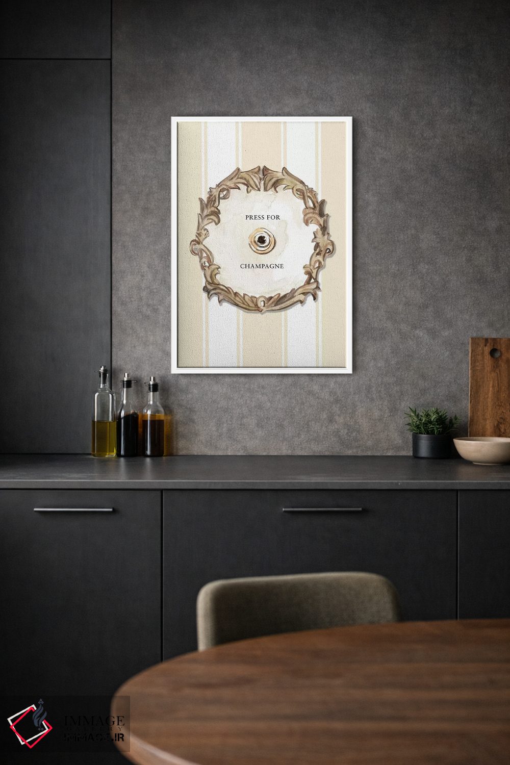 تابلو دکوراتیو "برای شامپاین فشار بده " اثر مرسدس لوپز چارو - D1W