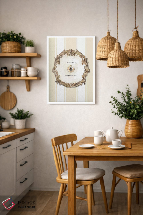 تابلو دکوراتیو "برای شامپاین فشار بده " اثر مرسدس لوپز چارو - D3W
