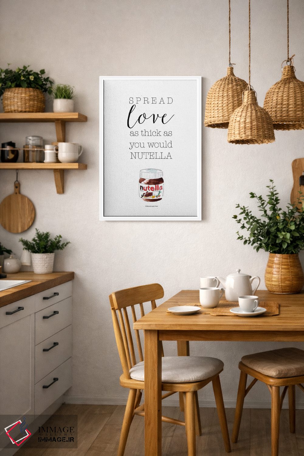 تابلو مینیمال "عشق را پخش کن، نوتلا" اثر مرسدس لوپز چارو - D3W