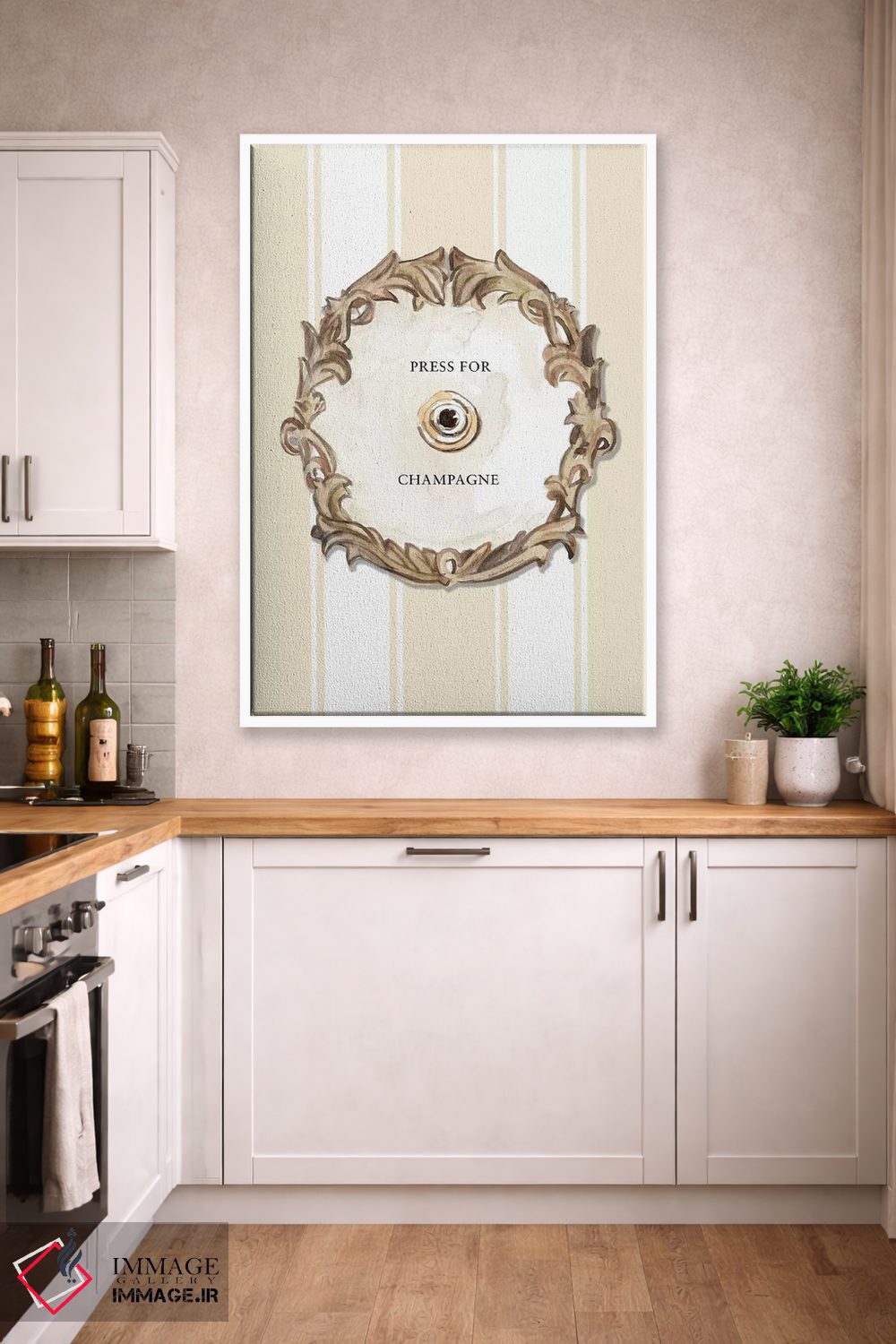 تابلو دکوراتیو "برای شامپاین فشار بده " اثر مرسدس لوپز چارو - D4W