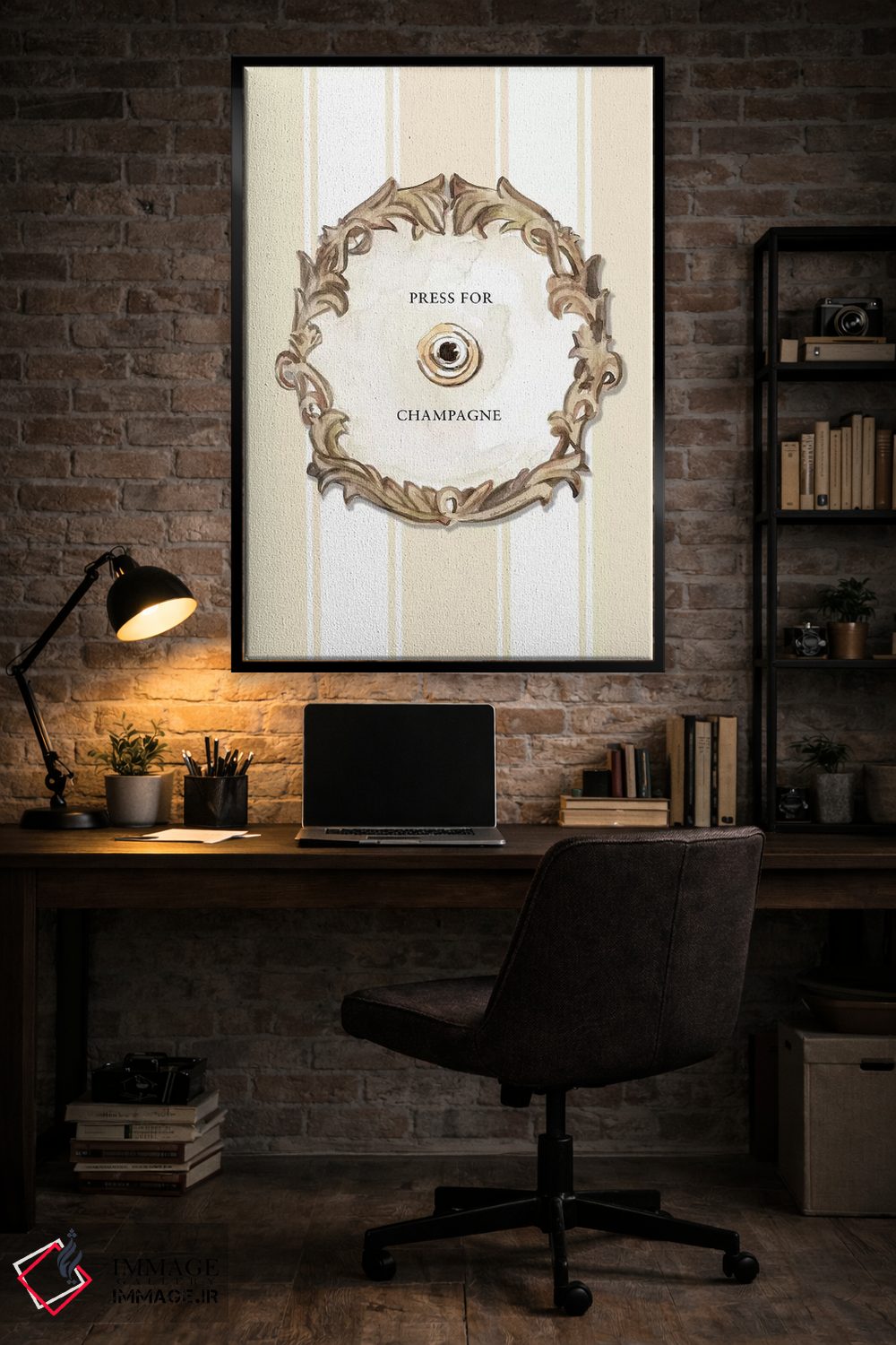 تابلو دکوراتیو "برای شامپاین فشار بده " اثر مرسدس لوپز چارو - D6B