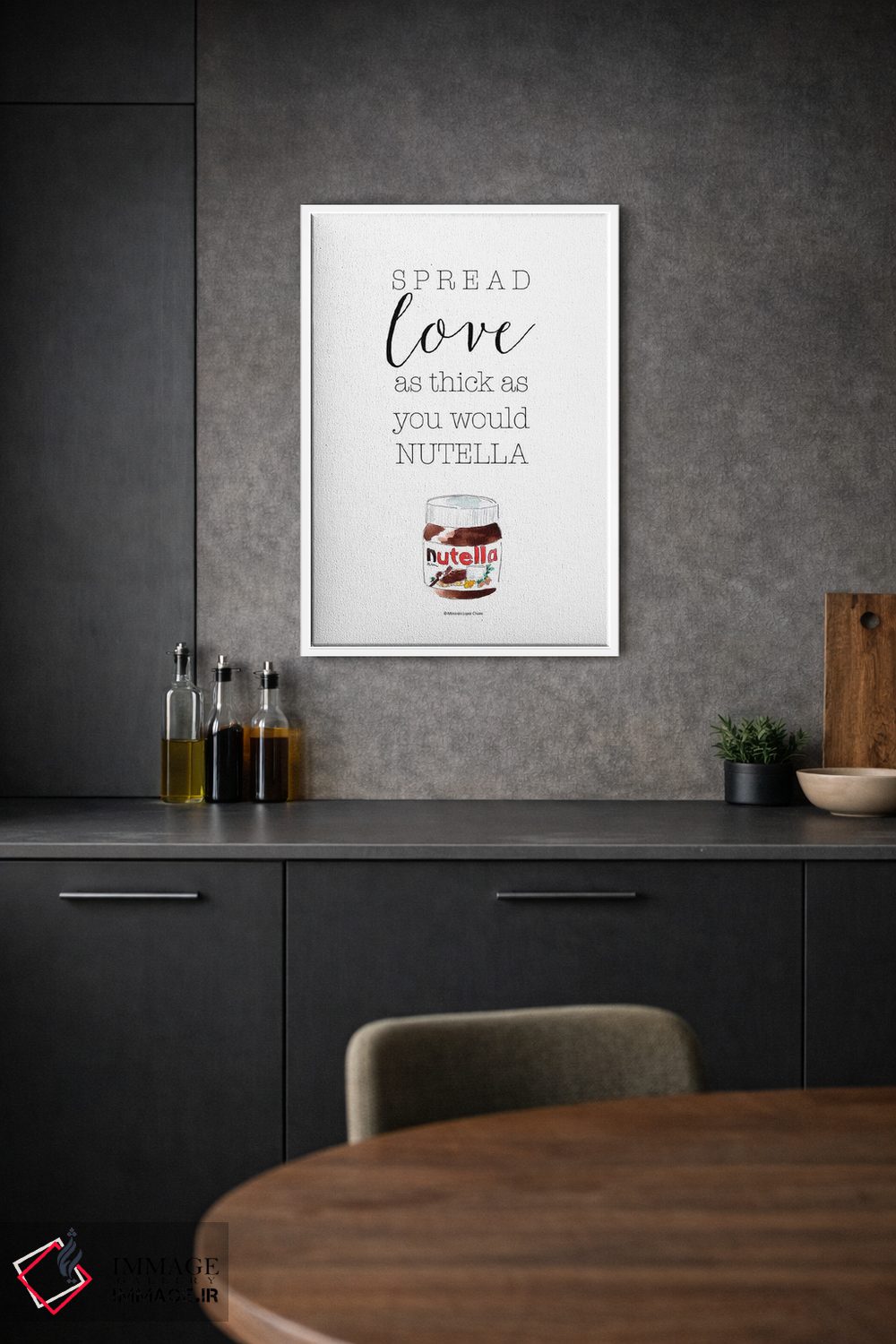 تابلو مینیمال "عشق را پخش کن، نوتلا" اثر مرسدس لوپز چارو - D1W