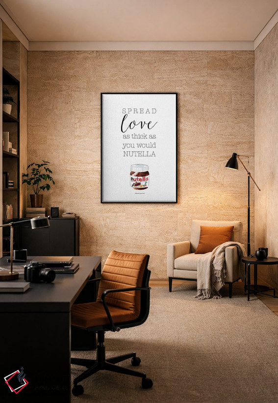 تابلو مینیمال "عشق را پخش کن، نوتلا" اثر مرسدس لوپز چارو - D5B