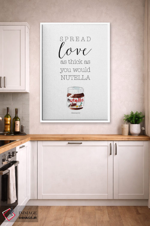 تابلو مینیمال "عشق را پخش کن، نوتلا" اثر مرسدس لوپز چارو - D4W