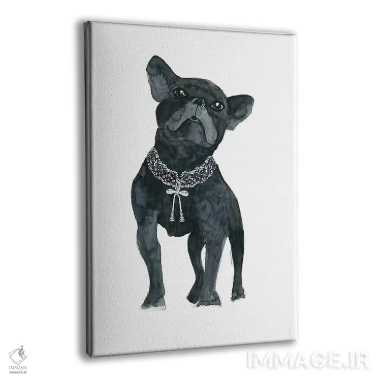 تابلو دکوراتیو "الماس های سگ فرانسوی" اثر مرسدس لوپز چارو - نمای پرسپکتیو محصول