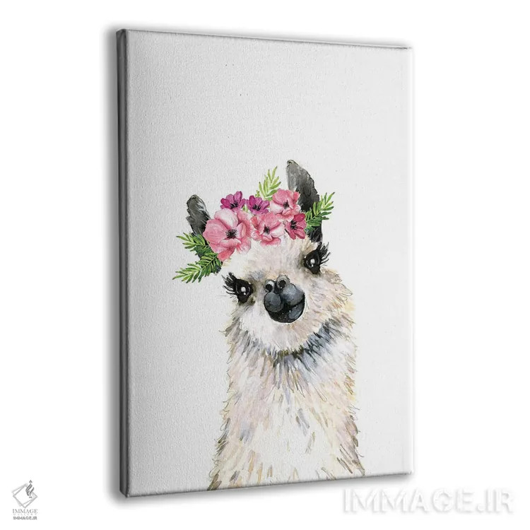 تابلو دکوراتیو "تاج گل لامای دوست داشتنی" اثر مرسدس لوپز چارو - نمای پرسپکتیو محصول
