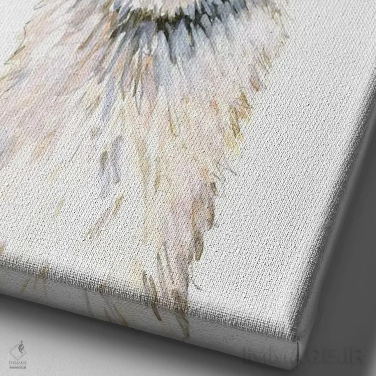 تابلو دکوراتیو "تاج گل لامای دوست داشتنی" اثر مرسدس لوپز چارو - نمای نزدیک بافت بوم