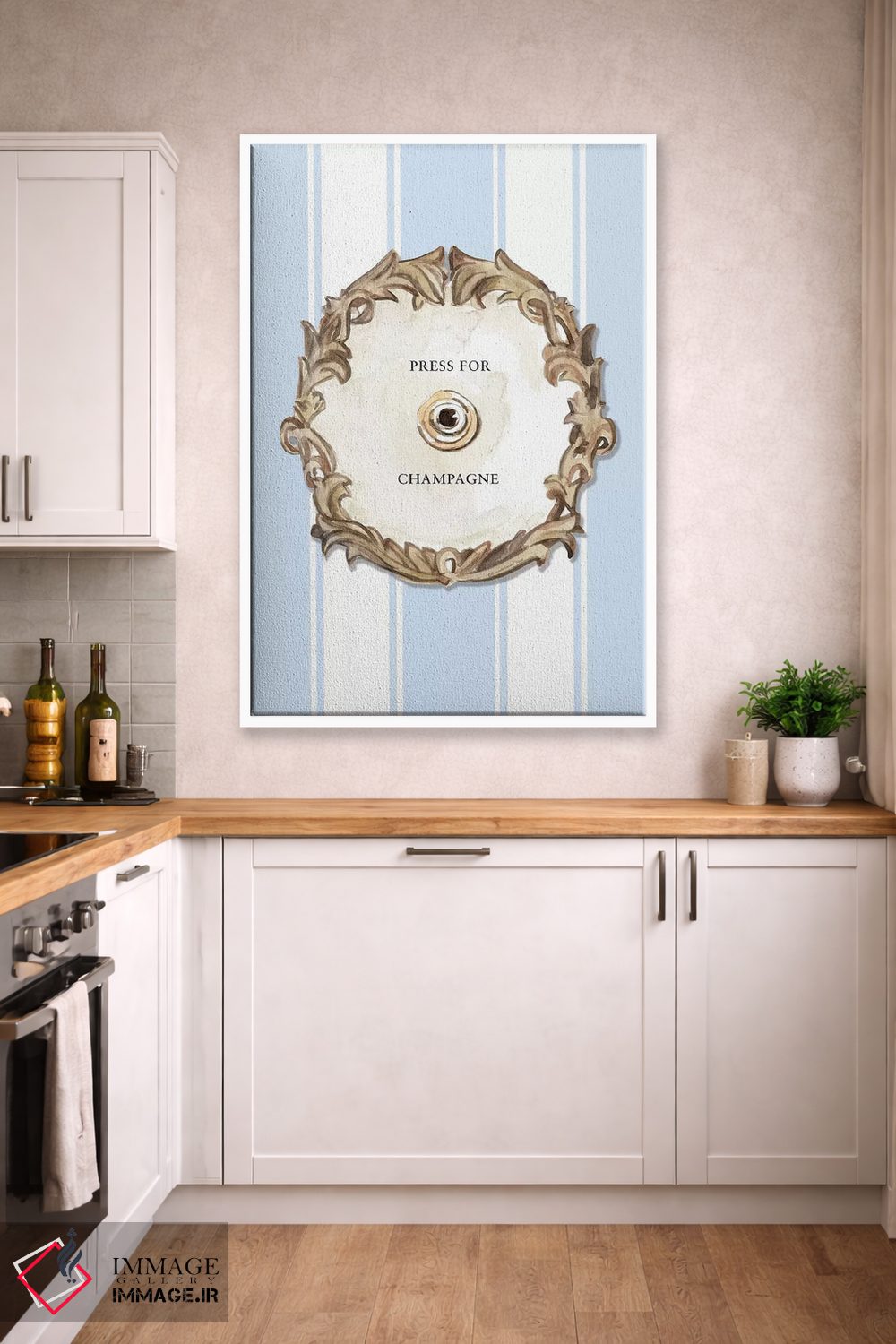 تابلو دکوراتیو "برای شامپاین فشار بده " اثر مرسدس لوپز چارو - D6W