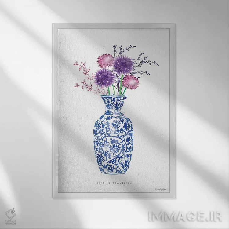 تابلو مدرن "سبک چینی شماره ۲" اثر مرسدس لوپز چارو - نمای قابدار سفید