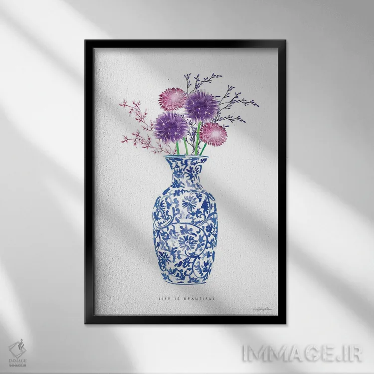 تابلو مدرن "سبک چینی شماره ۲" اثر مرسدس لوپز چارو - نمای قابدار مشکی