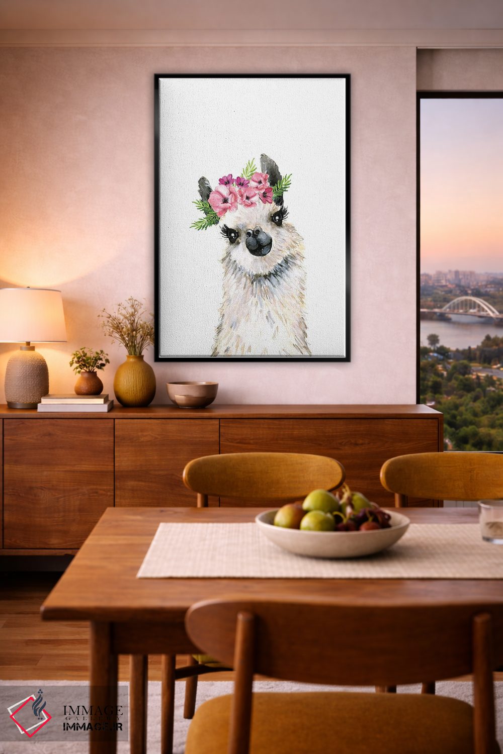 تابلو دکوراتیو "تاج گل لامای دوست داشتنی" اثر مرسدس لوپز چارو - D6B