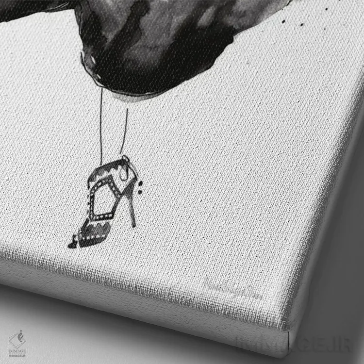 تابلو دکوراتیو "مد محله بالا I" اثر مرسدس لوپز چارو - نمای نزدیک بافت بوم