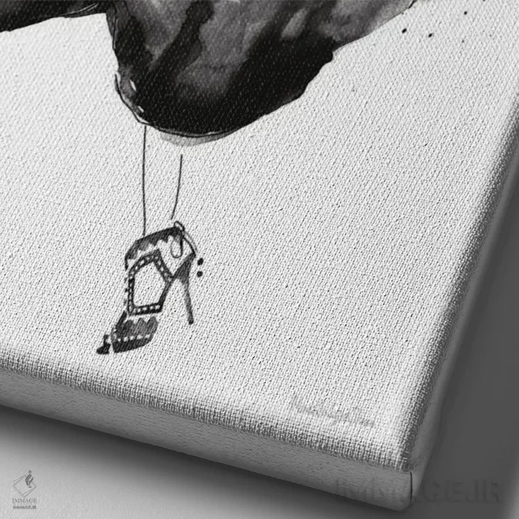 تابلو دکوراتیو "مد محله بالا I" اثر مرسدس لوپز چارو - نمای نزدیک بافت بوم