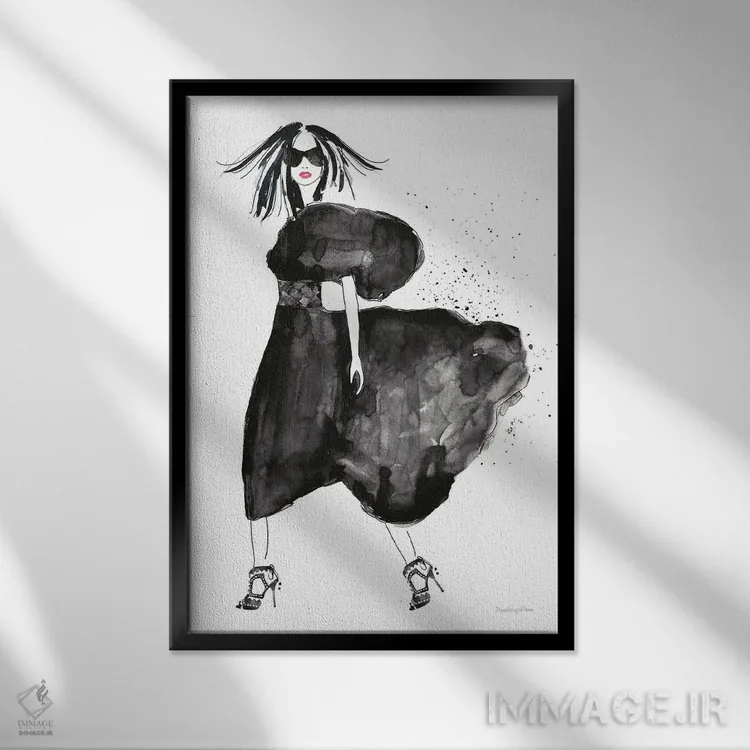 تابلو دکوراتیو "مد محله بالا I" اثر مرسدس لوپز چارو - نمای قابدار مشکی