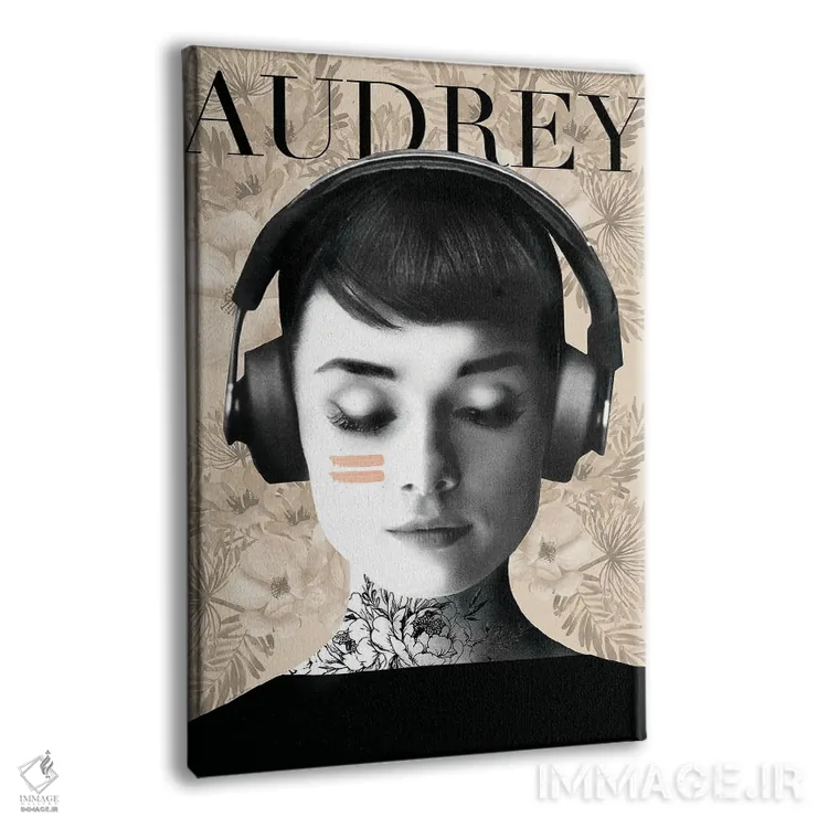 تابلو مدرن "هدفون آدری" اثر مرسدس لوپز چارو - نمای پرسپکتیو محصول