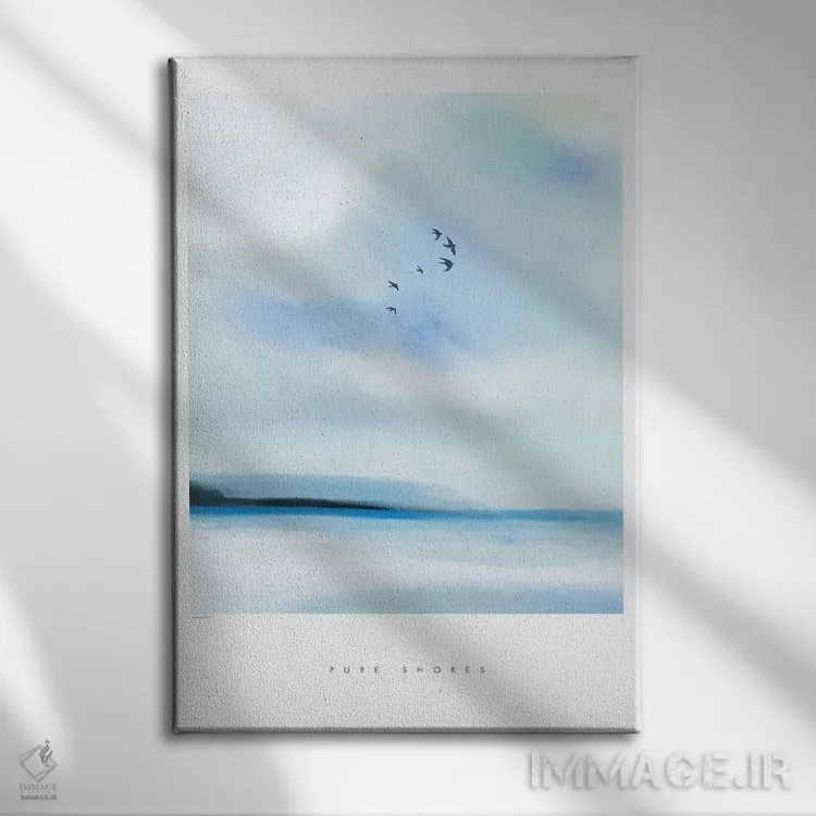 تابلو مینیمال "سواحل پاک" اثر مرسدس لوپز چارو - نمای روبهرو روی دیوار
