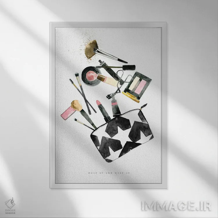 تابلو مدرن "بیدار شو و آرایش کن" اثر مرسدس لوپز چارو - نمای قابدار سفید