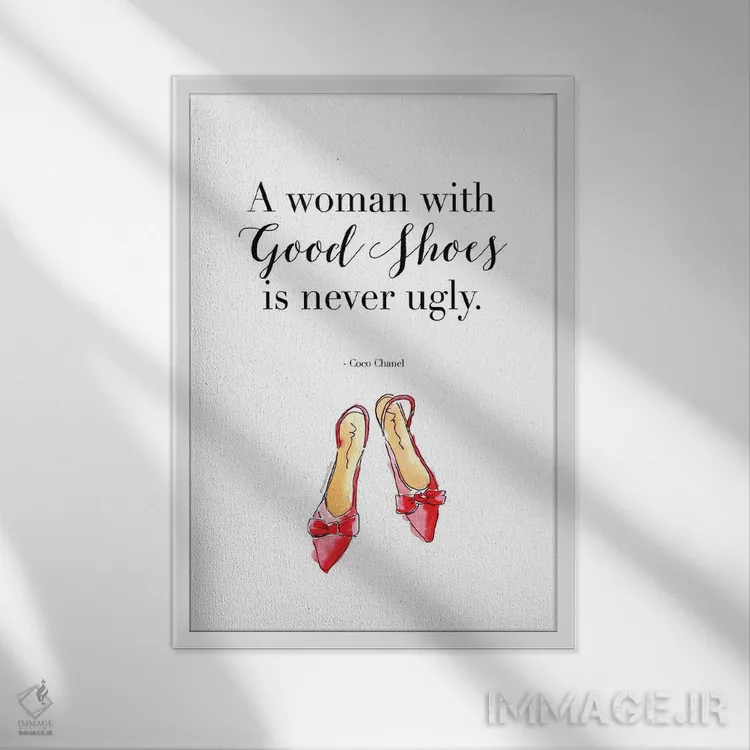 تابلو دکوراتیو "زنی با کفش های خوب" اثر مرسدس لوپز چارو - نمای قابدار سفید