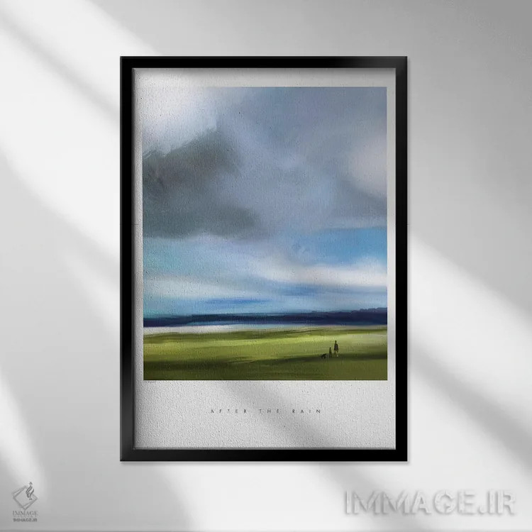 تابلو مینیمال "بعد از باران" اثر مرسدس لوپز چارو - نمای قابدار مشکی