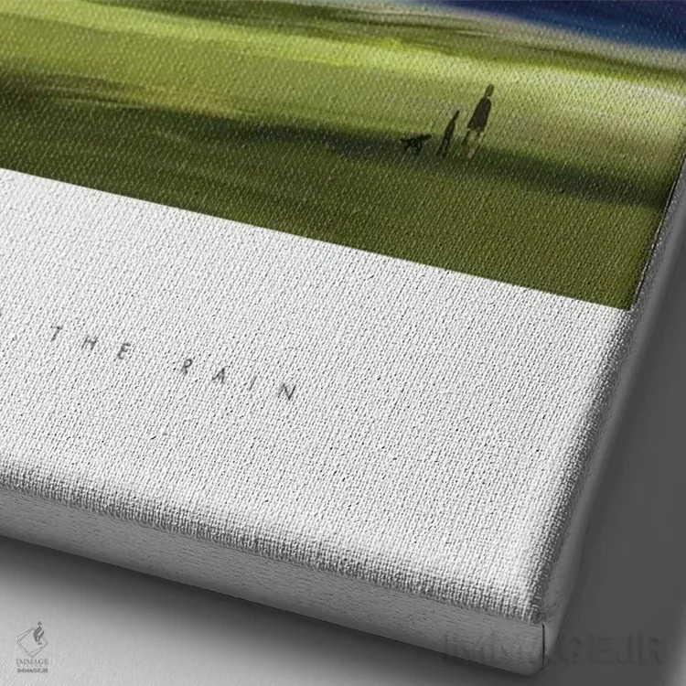 تابلو مینیمال "بعد از باران" اثر مرسدس لوپز چارو - نمای نزدیک بافت بوم