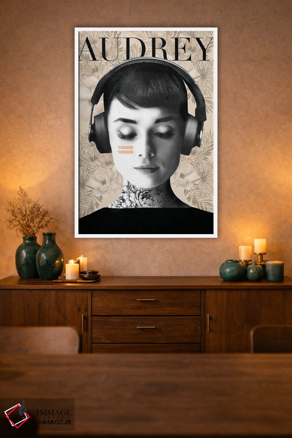 تابلو مدرن "هدفون آدری" اثر مرسدس لوپز چارو - D1W