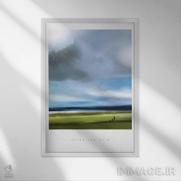 تابلو مینیمال "بعد از باران" اثر مرسدس لوپز چارو - نمای قابدار سفید