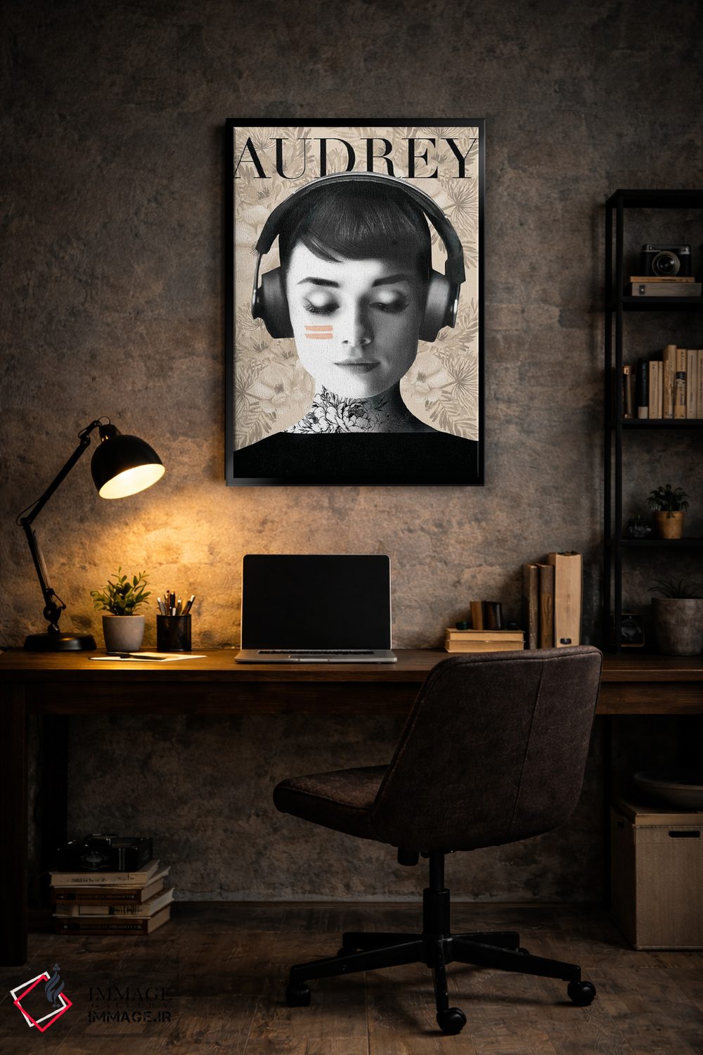 تابلو مدرن "هدفون آدری" اثر مرسدس لوپز چارو - D6B