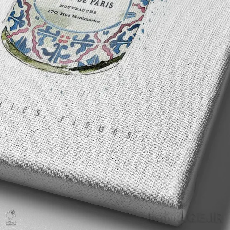 تابلو دکوراتیو "گل های تابستانی در قوطی قدیمی" اثر مرسدس لوپز چارو - نمای نزدیک بافت بوم