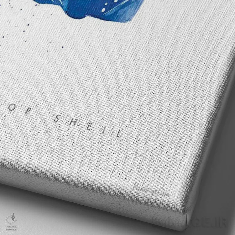 تابلو دکوراتیو "صدف اسکالوپ" اثر مرسدس لوپز چارو - نمای نزدیک بافت بوم