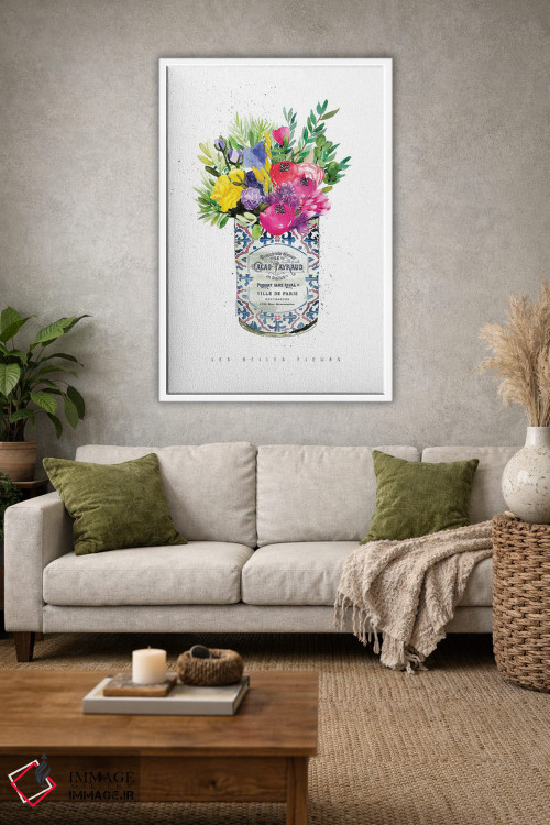 تابلو دکوراتیو "گل های تابستانی در قوطی قدیمی" اثر مرسدس لوپز چارو - D1W