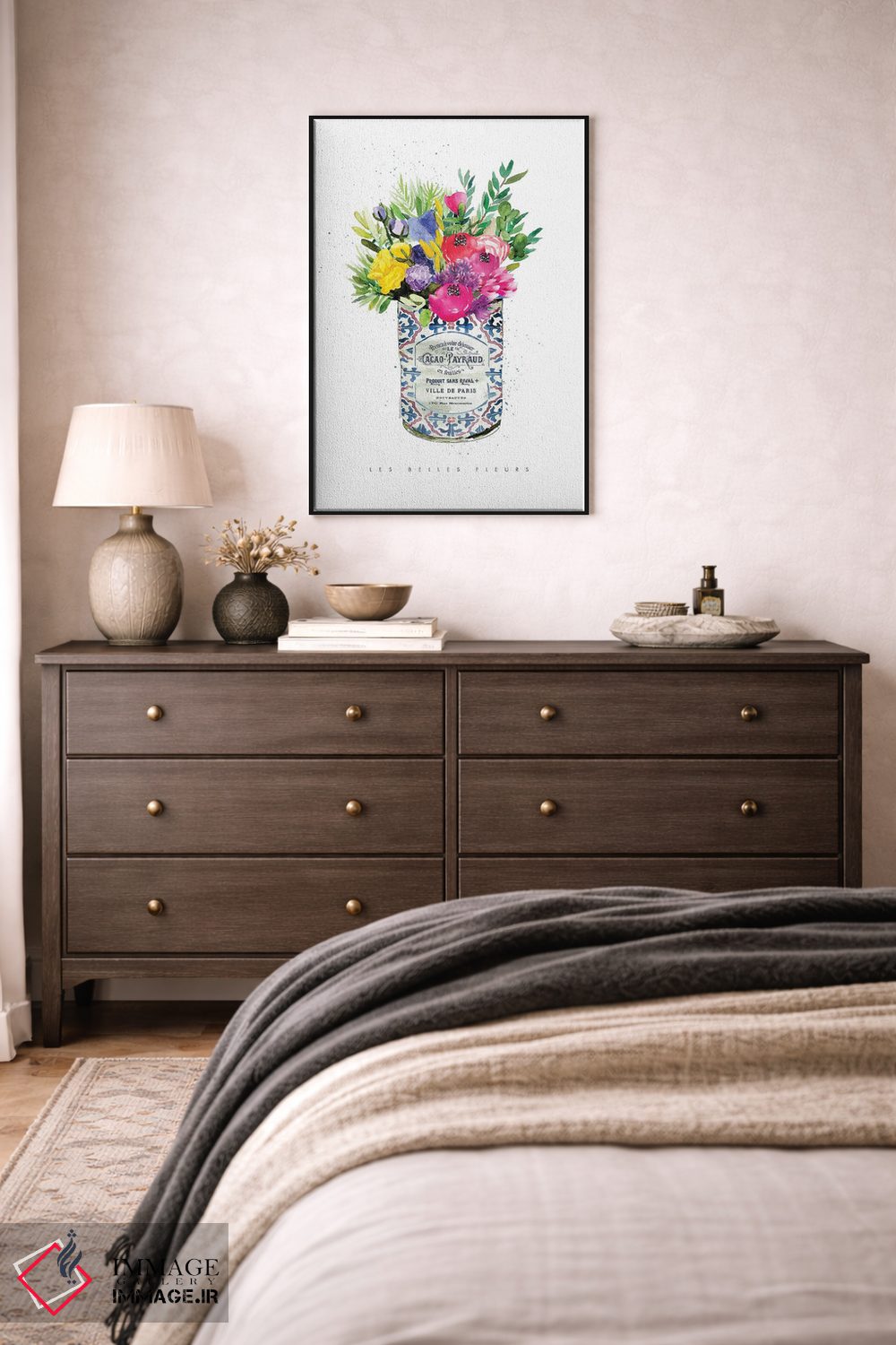 تابلو دکوراتیو "گل های تابستانی در قوطی قدیمی" اثر مرسدس لوپز چارو - D3B