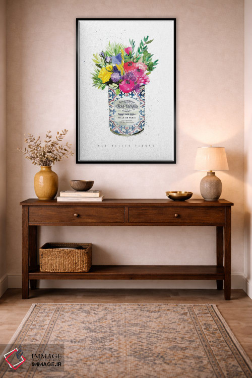 تابلو دکوراتیو "گل های تابستانی در قوطی قدیمی" اثر مرسدس لوپز چارو - D4B