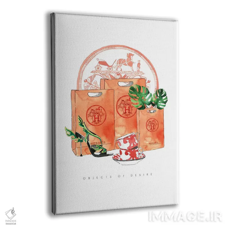 تابلو دکوراتیو "اشیاء آرزوی هرمس" اثر مرسدس لوپز چارو - نمای پرسپکتیو محصول