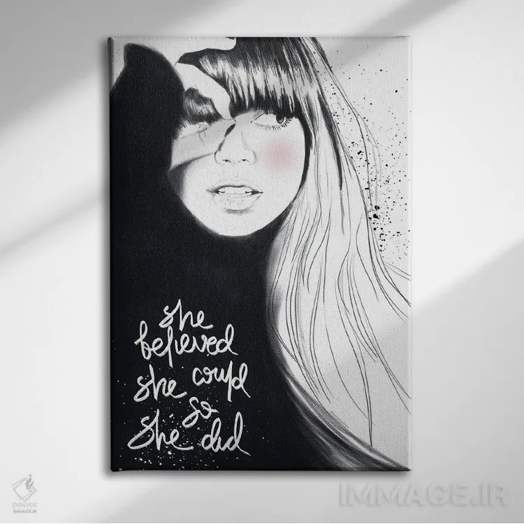 تابلو دکوراتیو "او باور داشت که می تواند" اثر مرسدس لوپز چارو - نمای روبهرو روی دیوار