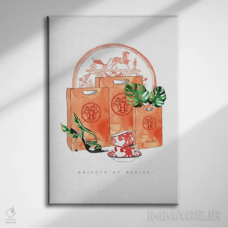 تابلو دکوراتیو "اشیاء آرزوی هرمس" اثر مرسدس لوپز چارو - نمای روبهرو روی دیوار