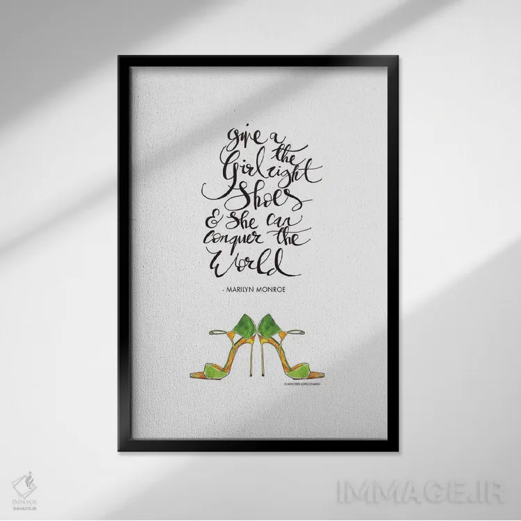 تابلو دکوراتیو "به دختری بده" اثر مرسدس لوپز چارو - نمای قابدار مشکی