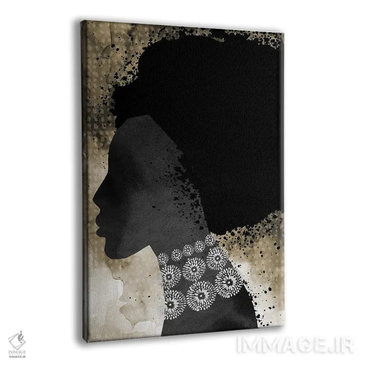 تابلو دکوراتیو "زن آفریقایی با موهای افرو" اثر مرسدس لوپز چارو - نمای پرسپکتیو محصول