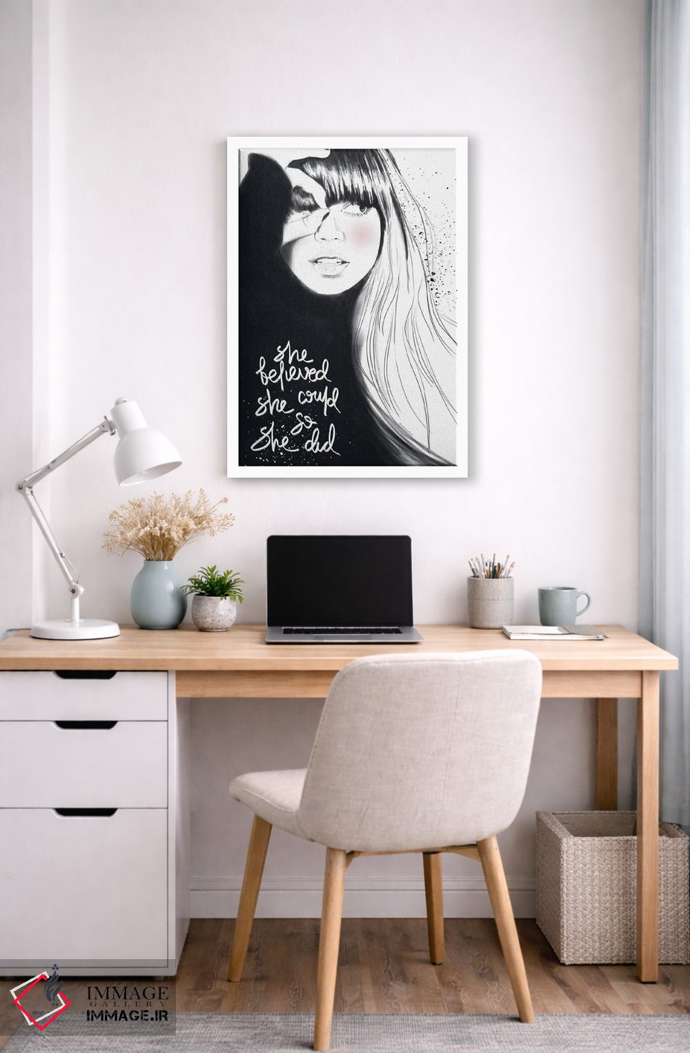 تابلو دکوراتیو "او باور داشت که می تواند" اثر مرسدس لوپز چارو - D3W
