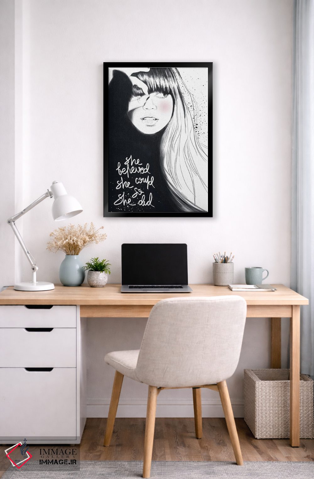 تابلو دکوراتیو "او باور داشت که می تواند" اثر مرسدس لوپز چارو - D6B